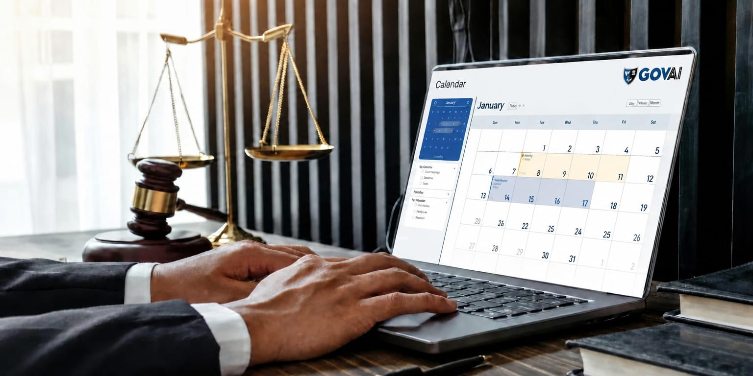 Court calendar and scheduling workspace